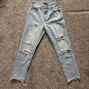 PrettyLittleThing Distressed Light Wash Jeans